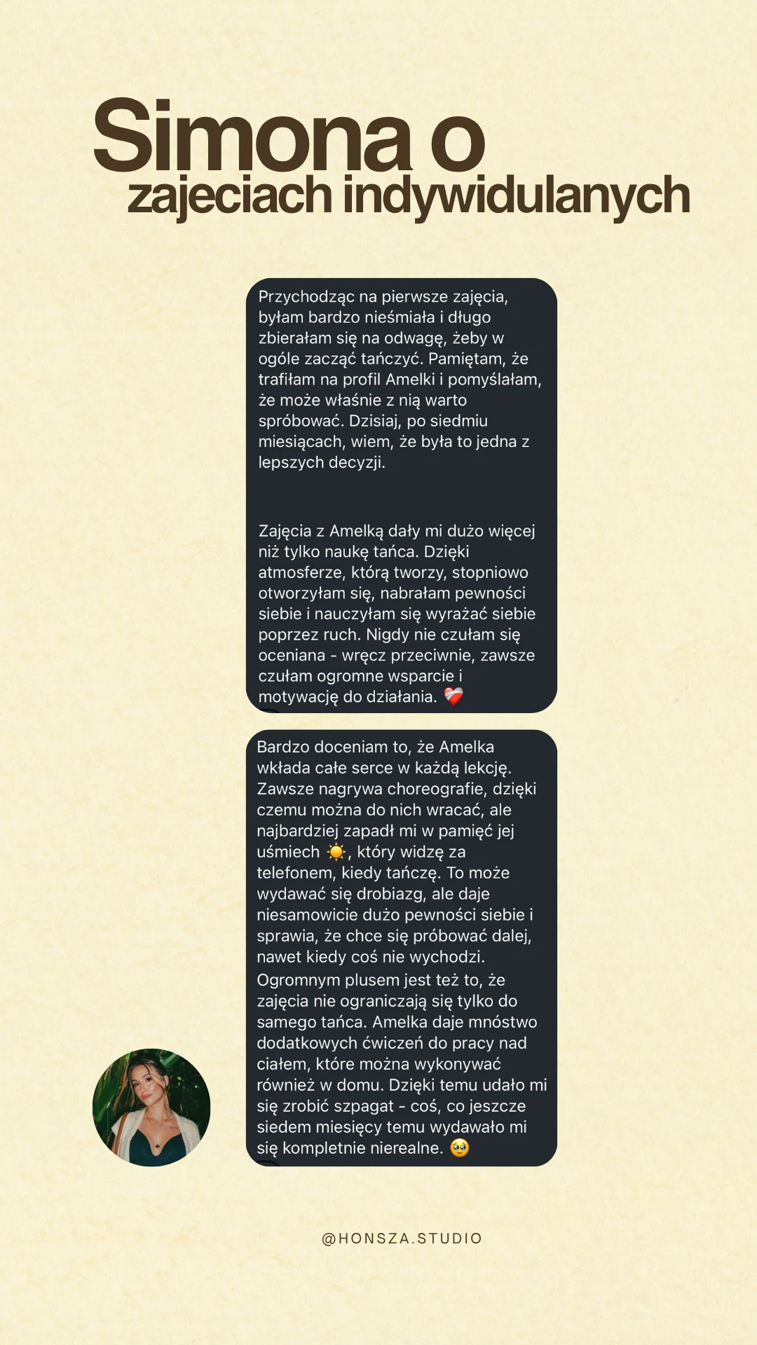 Opinia Simony o zajęciach indywidualnych